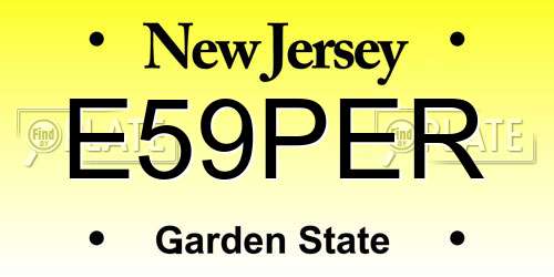 E59PER New Jersey License Plate