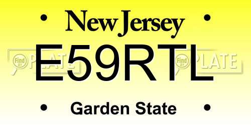 E59RTL New Jersey License Plate