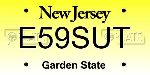E59SUT New Jersey License Plate