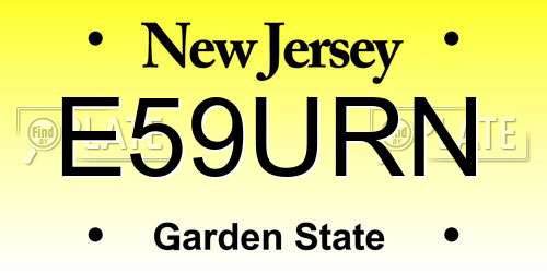 E59URN New Jersey License Plate