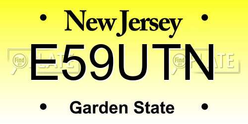 E59UTN New Jersey License Plate