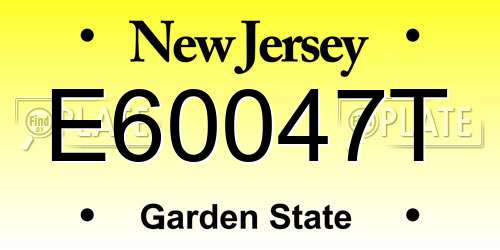 E60047T New Jersey License Plate