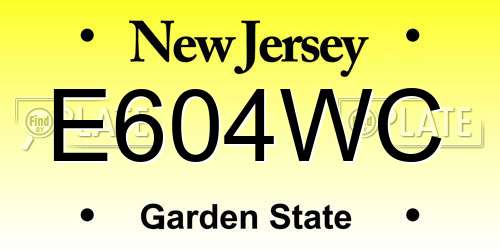 E604WC New Jersey License Plate
