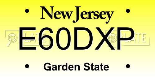 E60DXP New Jersey License Plate