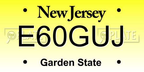E60GUJ New Jersey License Plate