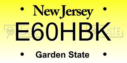 E60HBK New Jersey License Plate
