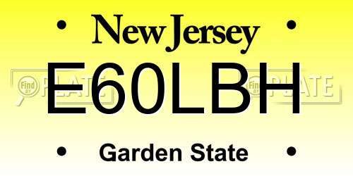 E60LBH New Jersey License Plate