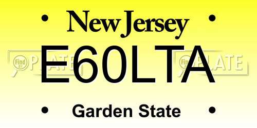 E60LTA New Jersey License Plate