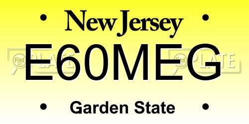 E60MEG New Jersey License Plate