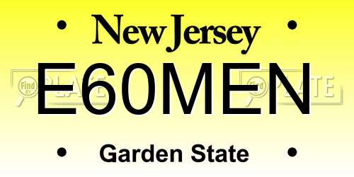 E60MEN New Jersey License Plate