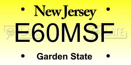 E60MSF New Jersey License Plate