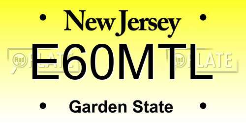 E60MTL New Jersey License Plate