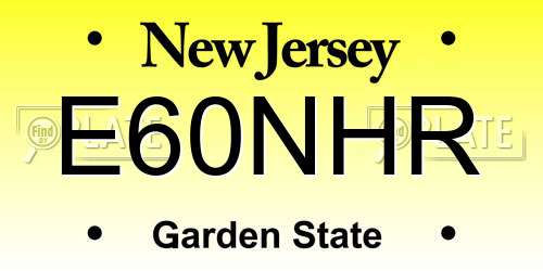 E60NHR New Jersey License Plate