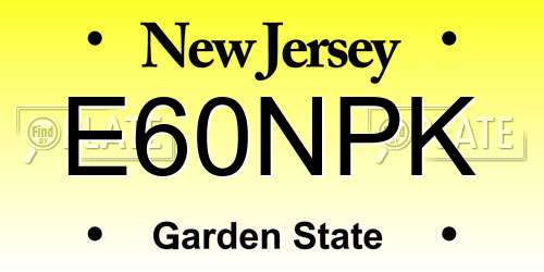 E60NPK New Jersey License Plate