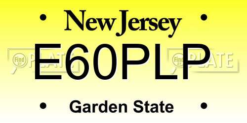 E60PLP New Jersey License Plate