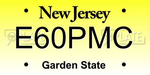 E60PMC New Jersey License Plate