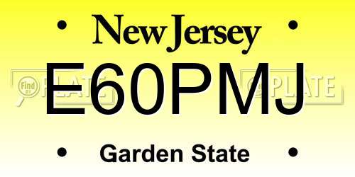 E60PMJ New Jersey License Plate