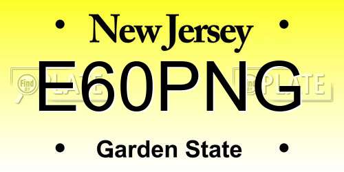 E60PNG New Jersey License Plate