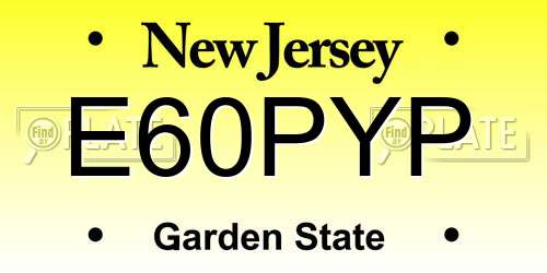 E60PYP New Jersey License Plate