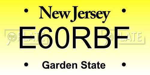 E60RBF New Jersey License Plate