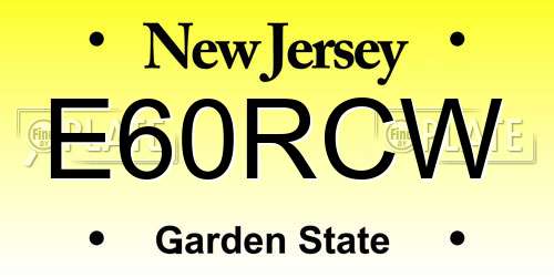 E60RCW New Jersey License Plate
