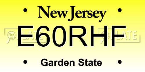 E60RHF New Jersey License Plate