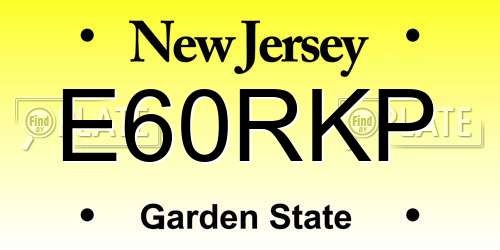 E60RKP New Jersey License Plate