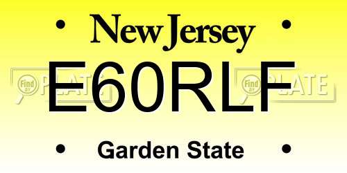 E60RLF New Jersey License Plate