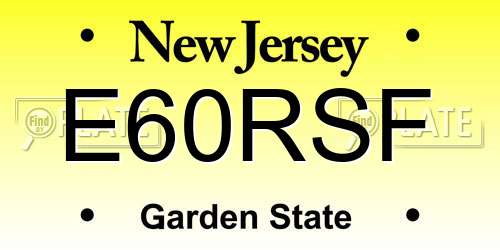E60RSF New Jersey License Plate