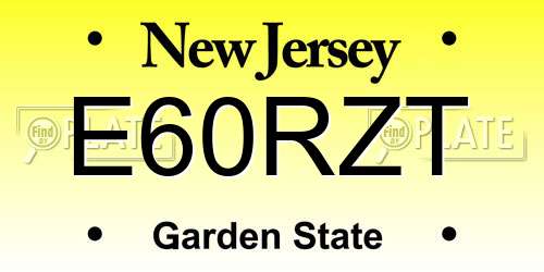 E60RZT New Jersey License Plate