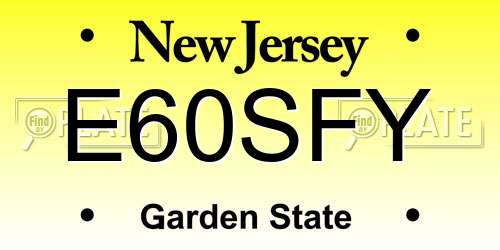 E60SFY New Jersey License Plate