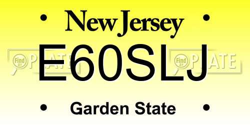 E60SLJ New Jersey License Plate