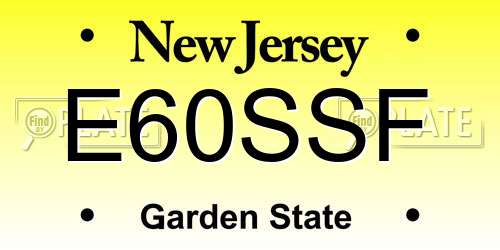 E60SSF New Jersey License Plate
