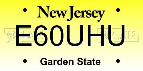 E60UHU New Jersey License Plate