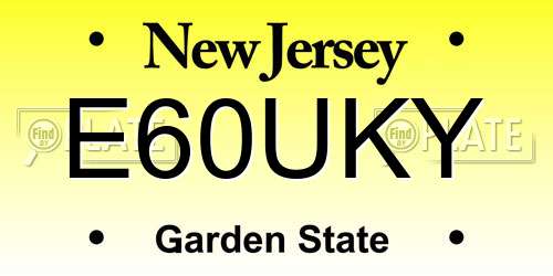 E60UKY New Jersey License Plate