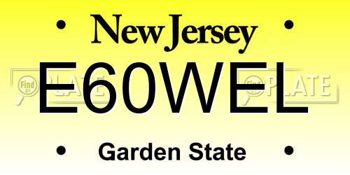 E60WEL New Jersey License Plate
