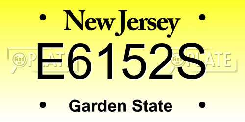 E6152S New Jersey License Plate