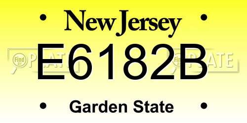 E6182B New Jersey License Plate