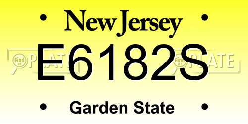 E6182S New Jersey License Plate