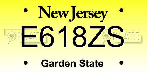 E618ZS New Jersey License Plate
