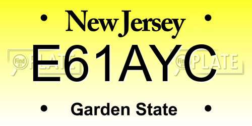 E61AYC New Jersey License Plate