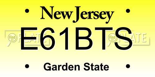 E61BTS New Jersey License Plate