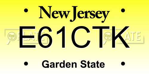 E61CTK New Jersey License Plate