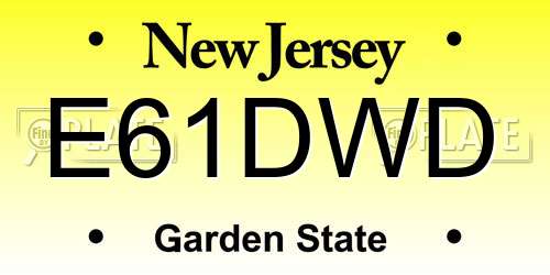 E61DWD New Jersey License Plate