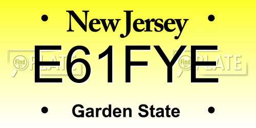 E61FYE New Jersey License Plate
