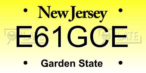 E61GCE New Jersey License Plate