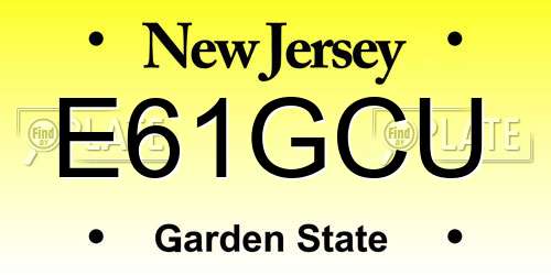E61GCU New Jersey License Plate