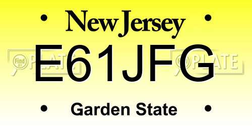 E61JFG New Jersey License Plate