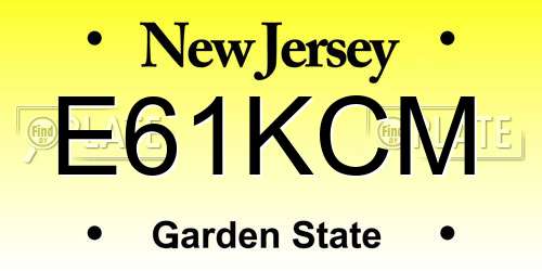 E61KCM New Jersey License Plate