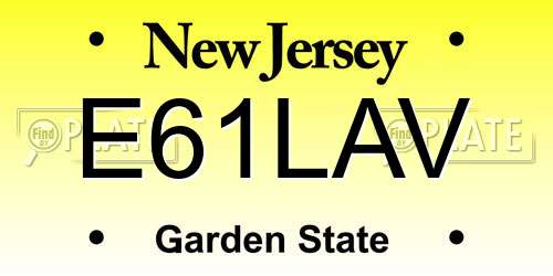 E61LAV New Jersey License Plate
